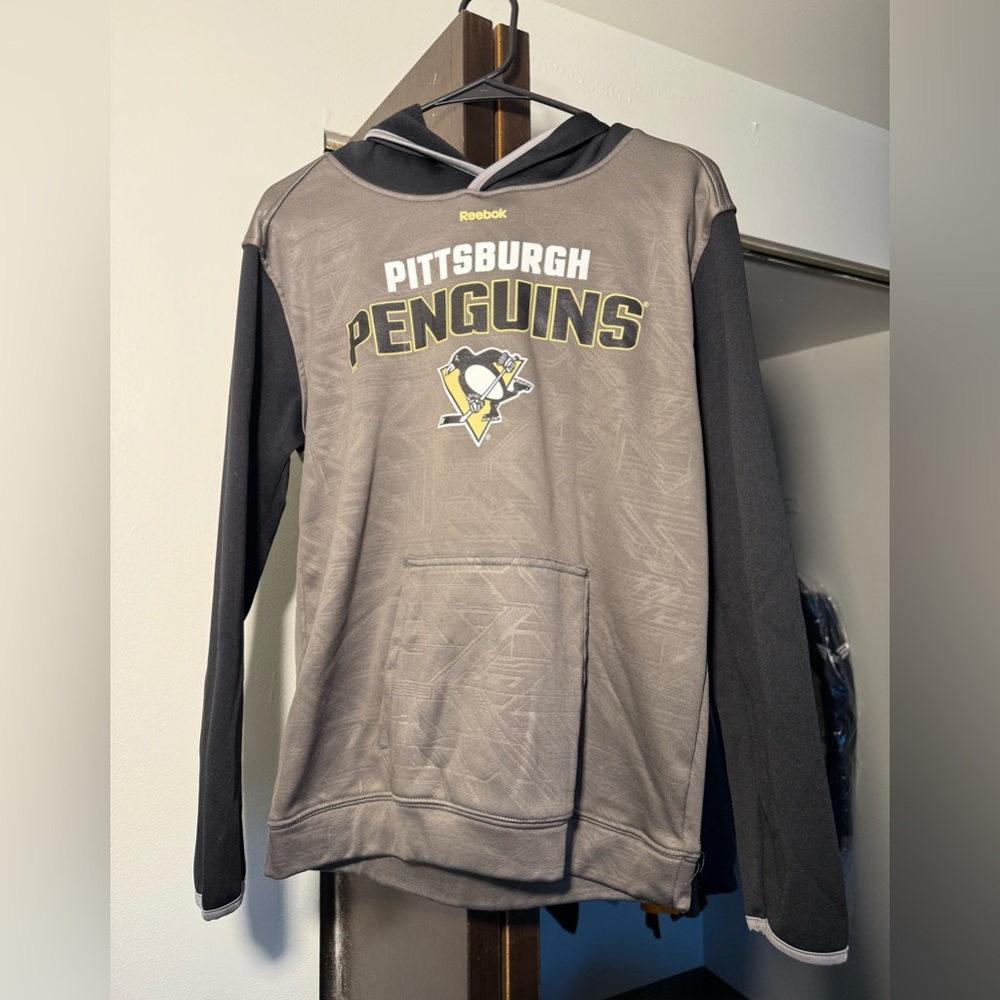 NHL Penguins Black and Gray Hoodie